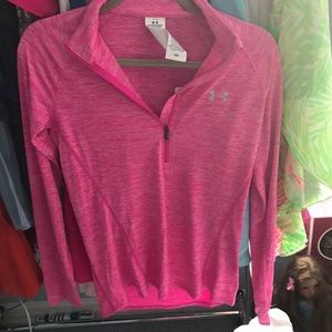 Under armour pink zip up